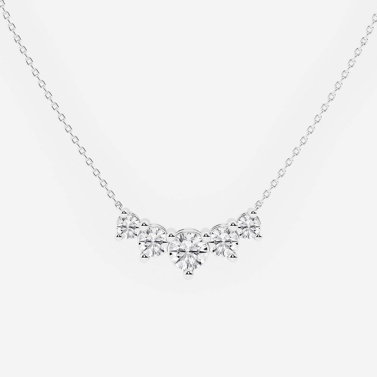 Additional Image 1 for  2 ctw Round Lab Grown Diamond Five Stone Demi Eternity Necklace